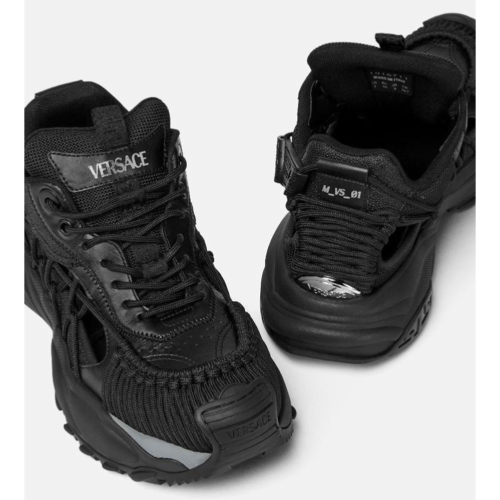 Like New - Worn Once - Versace Black Athletic Sneakers - Size 12